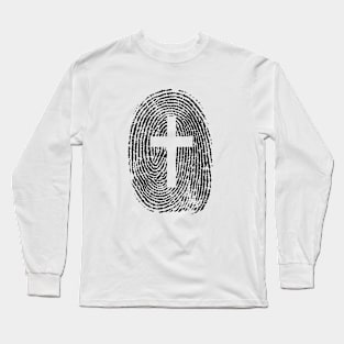 Cross Fingerprint Long Sleeve T-Shirt